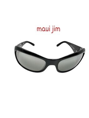 MAUI JIM MJ 134-02 Black Sunglasses with Gold Logo Accent